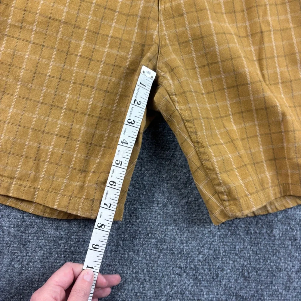 BRIXTON Men’s Chino Baggy Short Mustard Yellow Plaid print Flat Front size: 36 - Picture 6 of 7